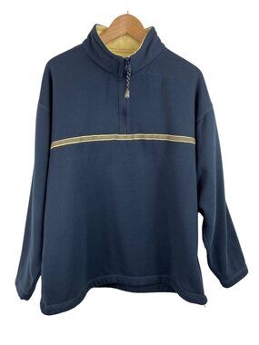 Gear For Sports Navy Yellow 1/4 Zip Pullover Sweatshirt Mens Size Large